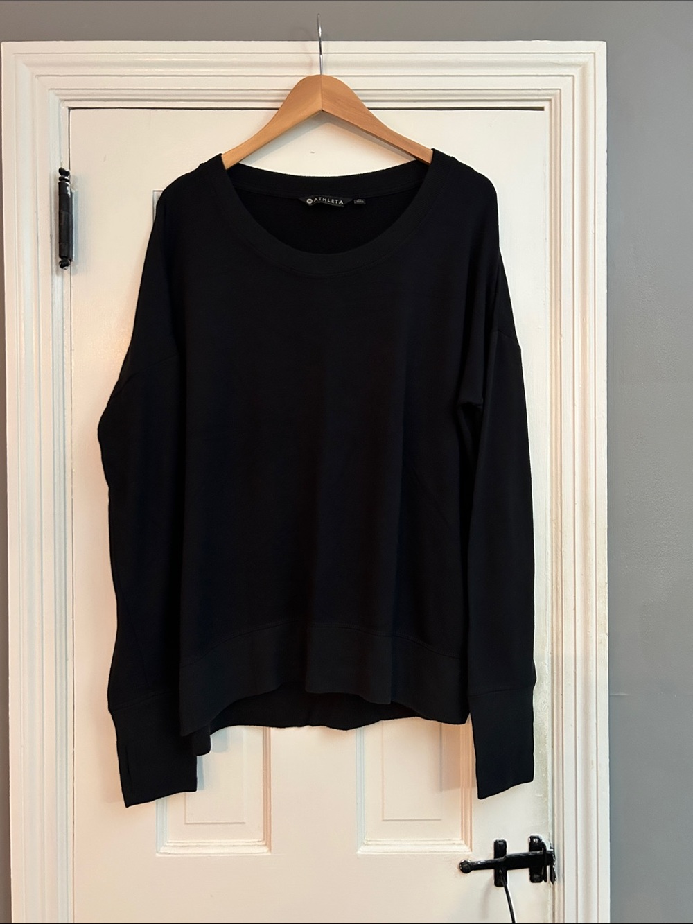 Athleta Black Cloud Luxe Crewneck Pullover Sweatshirt